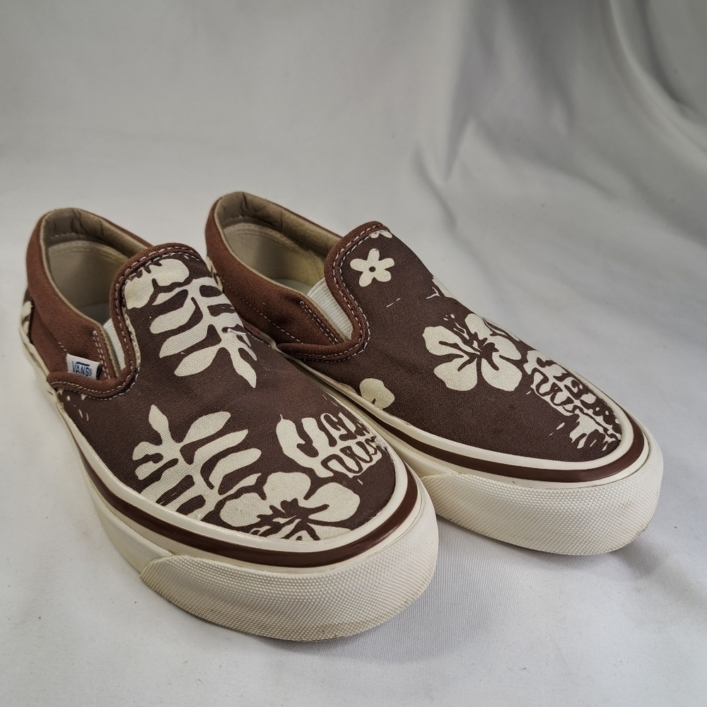 𝅺50TH Anniversary Vans Brown & Cream 50th  Slip Ons Women's Size 5 - Picture 3 of 10
